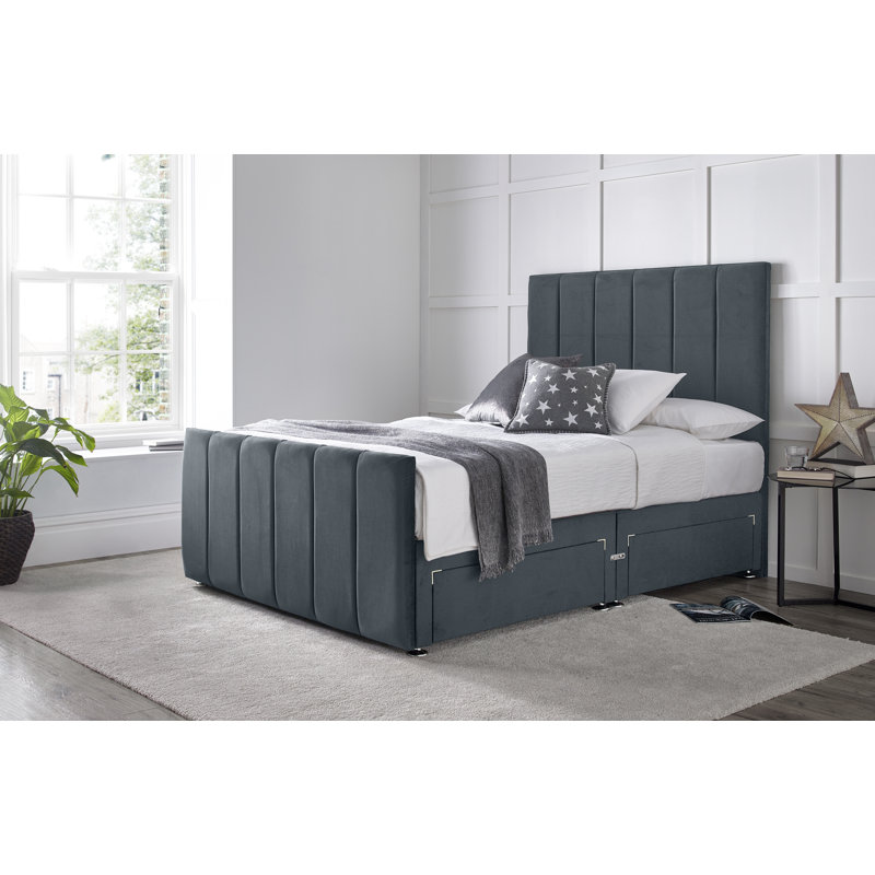 Cadebrooke Divan Bed with 54" Floorstanding Headboard, Double (4'6), Steel, 2 Right Drawers