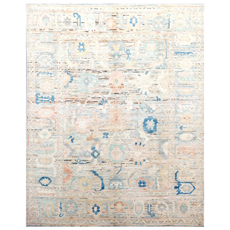 Tapis ivoire noué à la main de haute qualité
