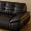 Canapé modulaire moderne en cuir véritable noir