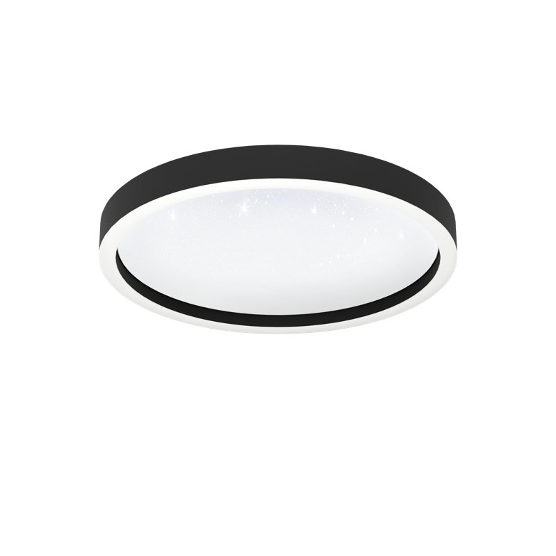 Atami Plastic Flush Mount, 5cm H x 42cm W x 42cm D, Matte Black