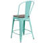 Tabouret de bar ou de comptoir en métal Marian avec dossier et siège en bois Marian-2048051851-2101696441-2127243145