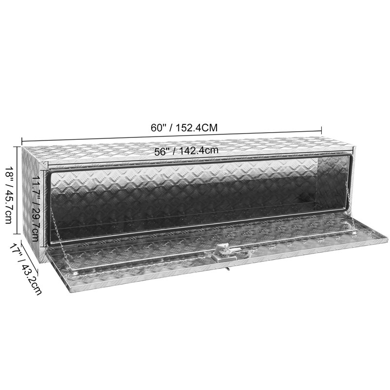 Everly Quinn Underbody Truck Box, 60"×17"×18" Pickup Storage Box
