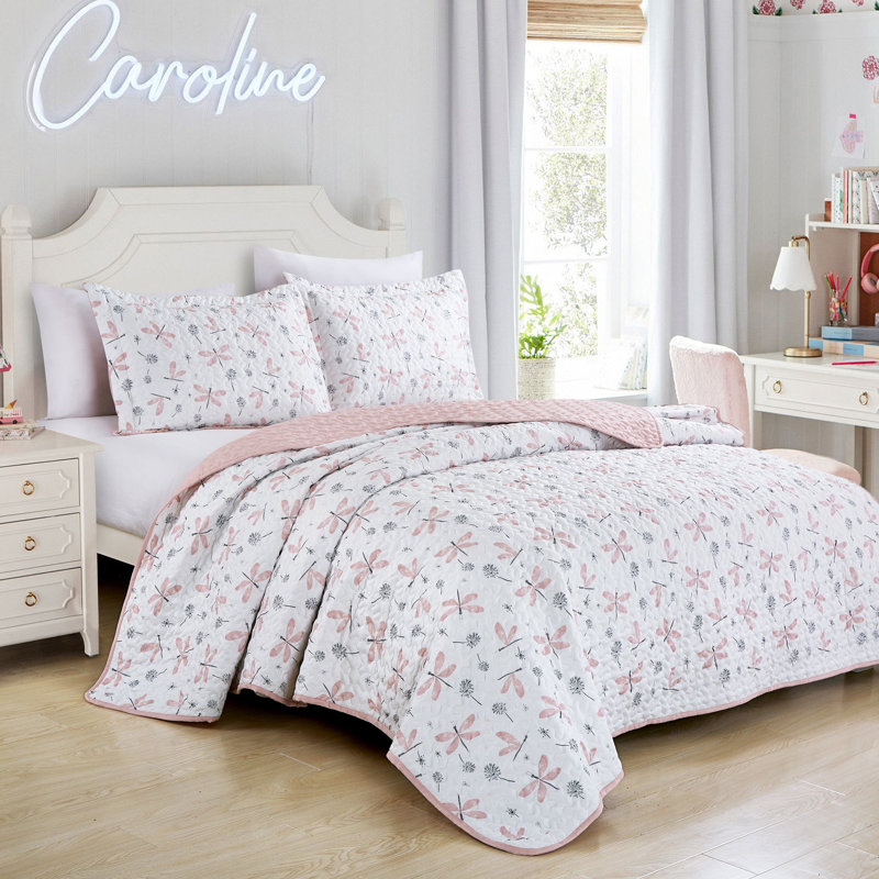 Ensemble de courtepointe à motif de pissenlit pour enfants 2/3 pièces, Courtepointe simple et 1 taie décorative