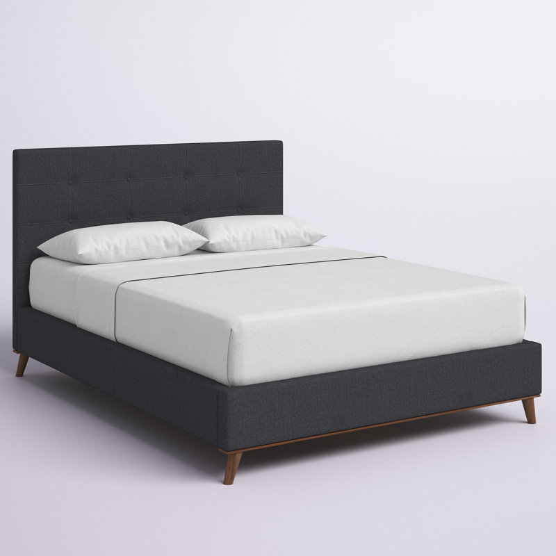 Miriam Upholstered Bed, Dark grey, Queen