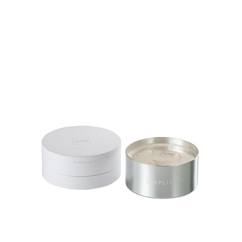 Scented Unscented Flameless Designer Candle, 12cm H x 8.8cm W x 8.8cm D, Silver