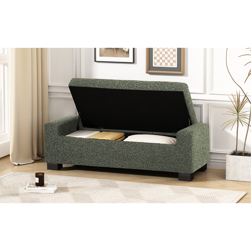 Repose-pieds rectangulaire en tissu 50 po, Vert noirci