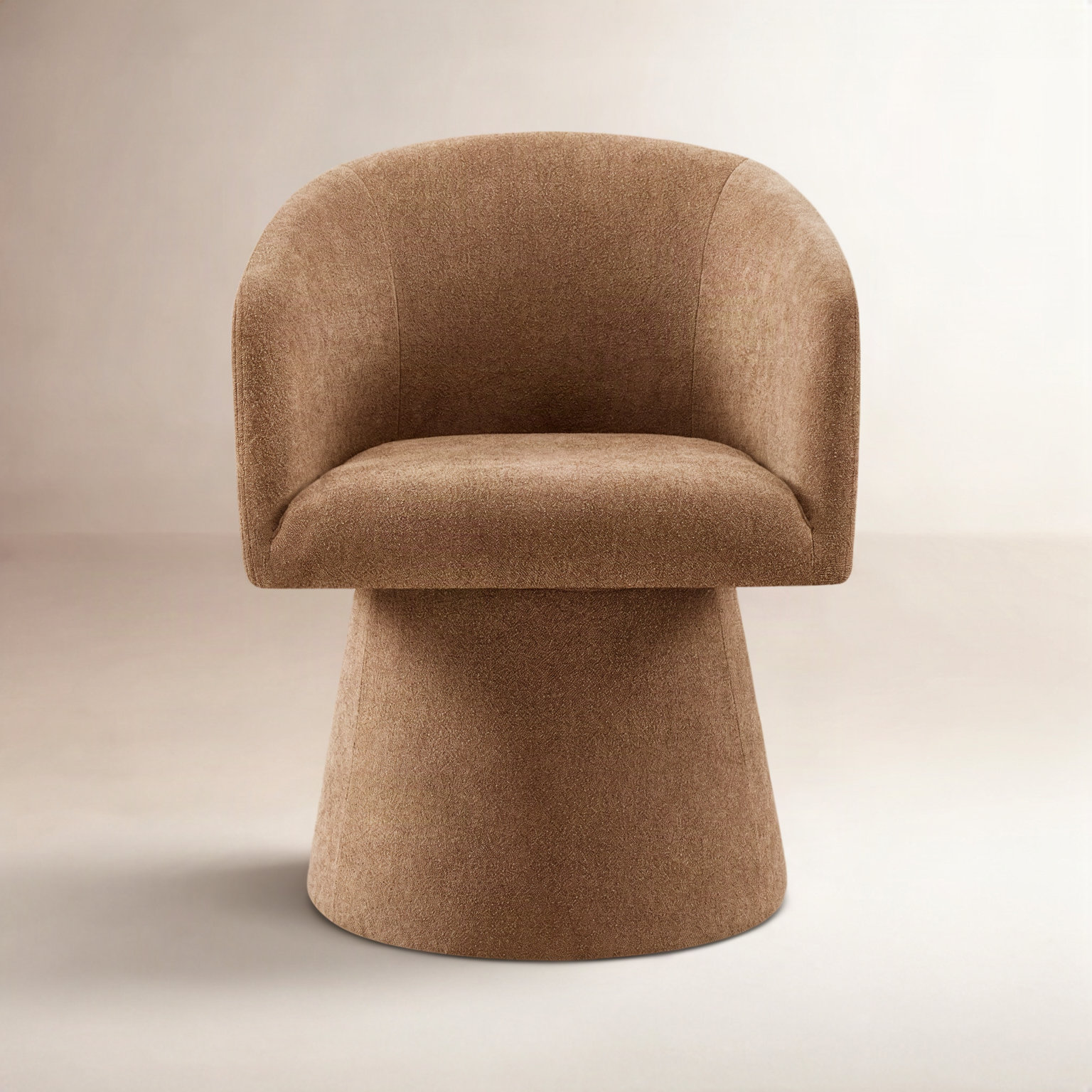 Kyo Swivel Dining Armchair, Elite Camel