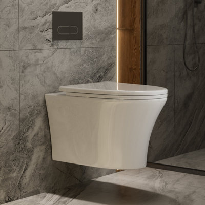 Los Flexi Elongated Wall Hung Toilet Bowl, Soft-Close Seat, Powerful Rimless Flush