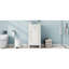 Meuble-lavabo autoportant de 18 po avec lavabo en céramique, porte à fermeture douce et tablette réglable, style champêtre français en blanc, meubles-lavabos-121161797