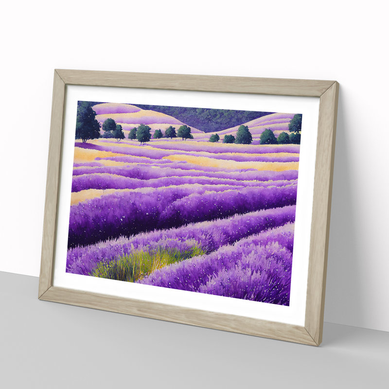 Lavender Field Vol.5 - Single Picture Frame Painting, Oak, 34cm H x 46cm W x 2cm D