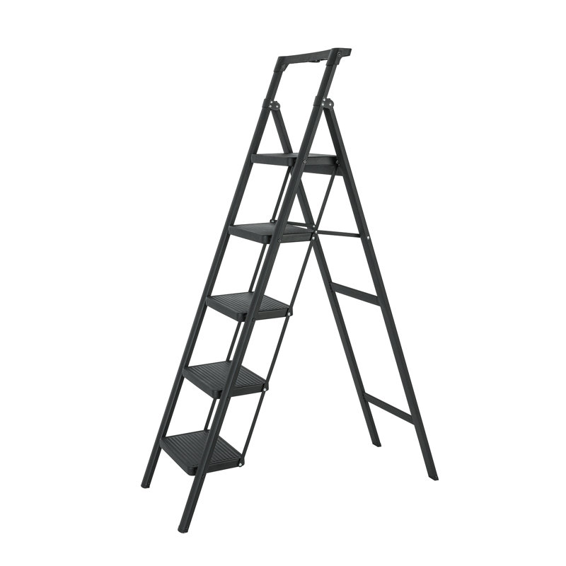 Escabeau pliant en acier à 5 marches avec boîte à outils, 330 lb Capacité de charge