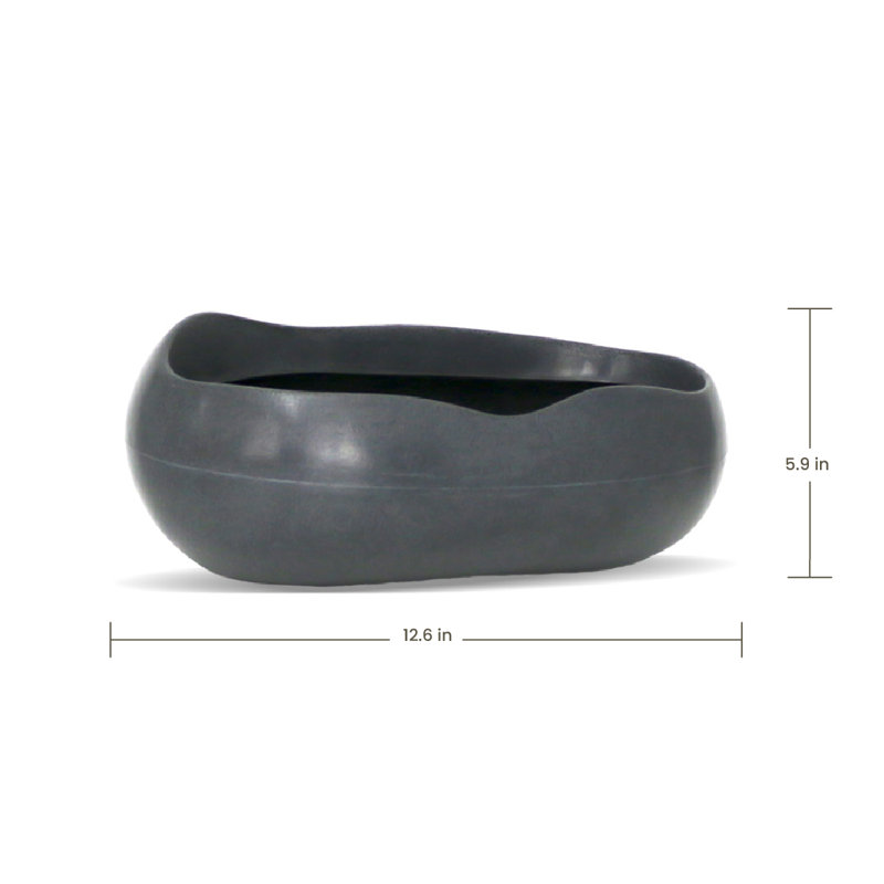 Pot à fleurs rond écologique Dhruvin ECOBO, usage intérieur / extérieur quatre saisons Rochas, Noir marbré