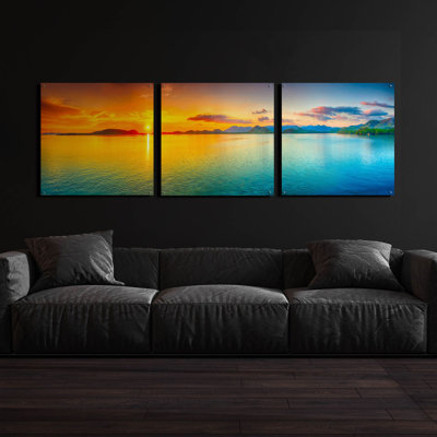 «Good Night World» par Epic Portfolio, ensemble de 3 pièces d'art mural en verre acrylique