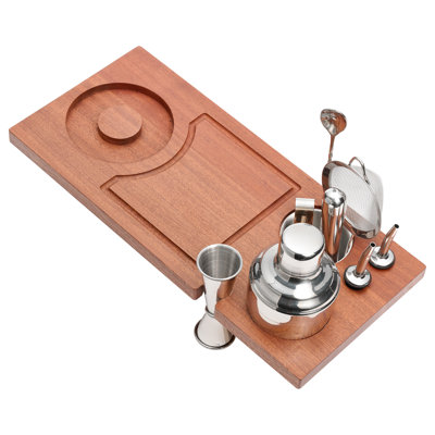Ruvati LedgeFit Bartender's Board Mixology Drink Cocktail Shaker Workstation Sink Accessory Solid Wood
