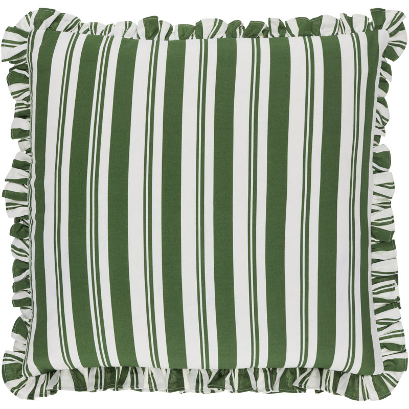 Coussin Aneatra, 20 po x 20 po, Housse de coussin seulement - sans coussin, Vert à rayures multiples