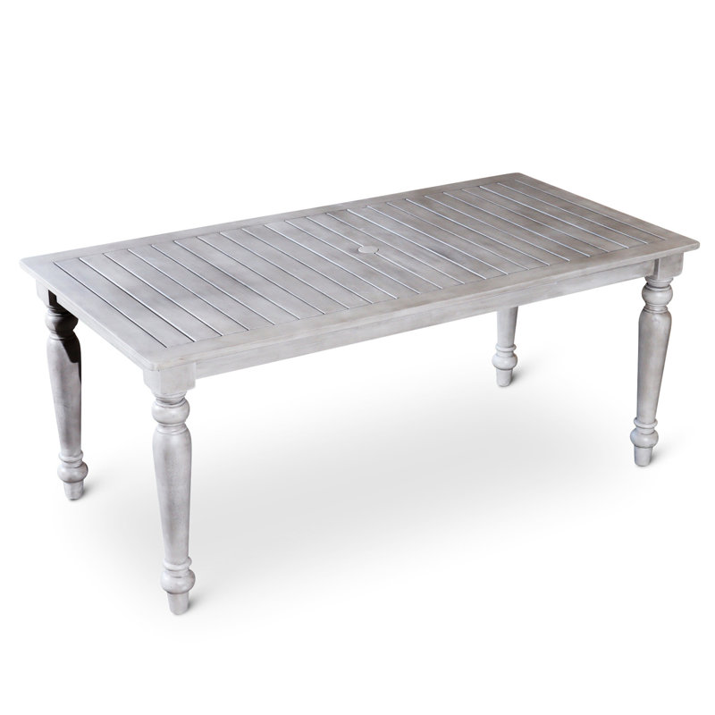 Outdoor Rectangular Dining Table With Silver Gray Charm Stylish In Tone