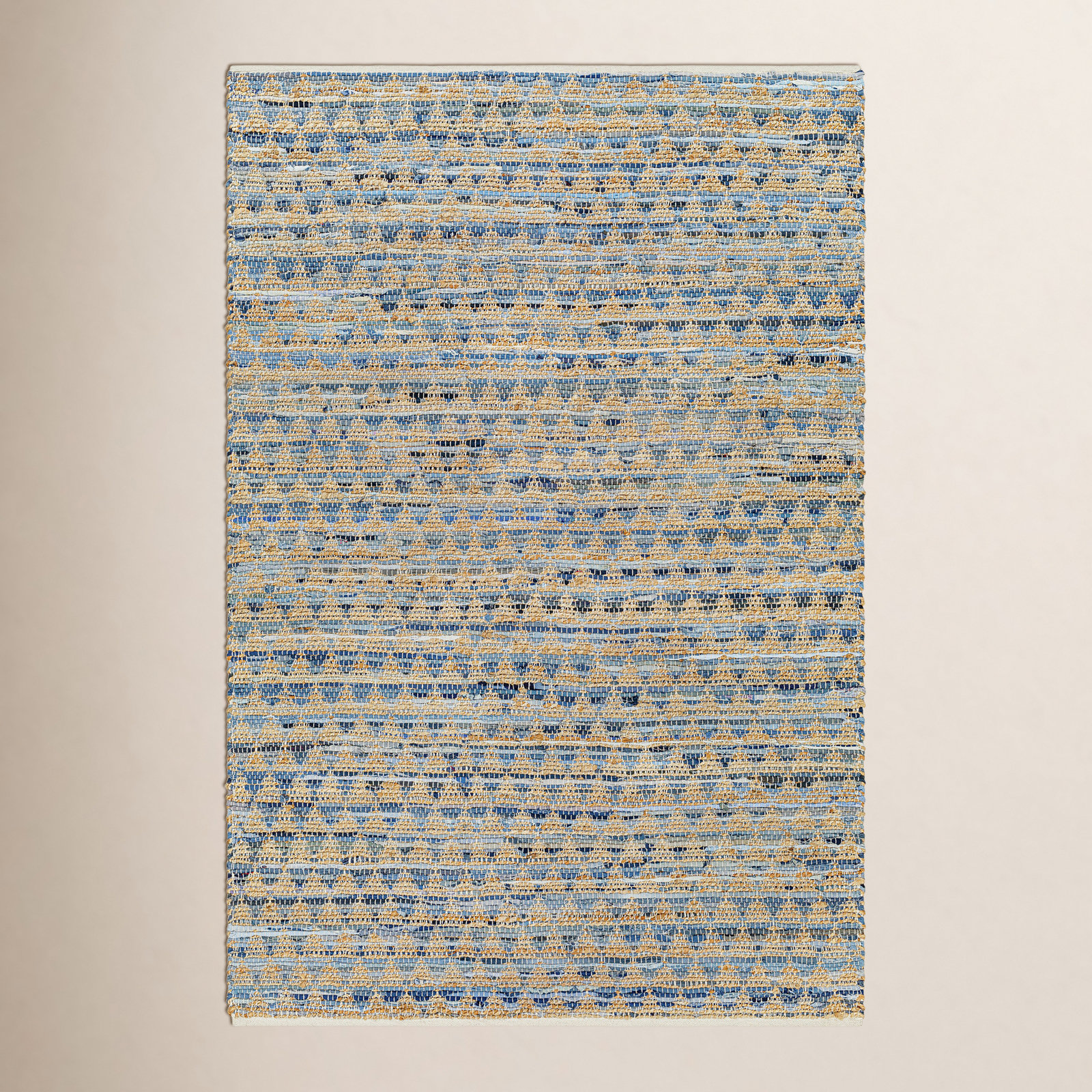 Handmade Blue, Beige, Tan Rug, Rectangle 8' x 10'