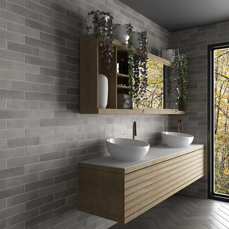 Carreau en porcelaine Fusion 2.5X10, Béton