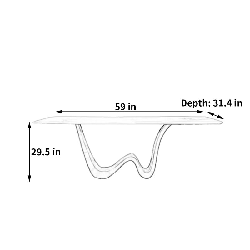 Fashion texture good dining table, 29.5"H x 59"L x 31.4"W