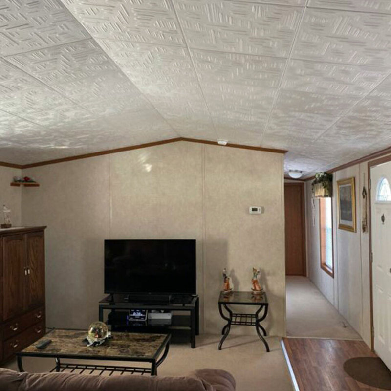 Country Wheat 1.6 ft. x 1.6 ft. Polystyrene Glue-up Ceiling Tile, Plain White