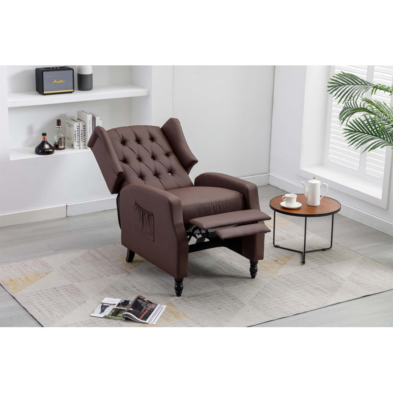 Fauteuil inclinable en similicuir Allista, Brun