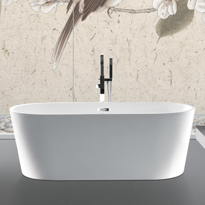 59'' x 29.5'' Freestanding Soaking Acrylic Bathtub