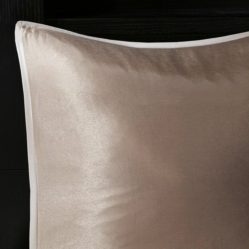 Édredon brodé grand 8 pièces - Fausse soie, beige 8 pièces brodées, rembourrage en soie