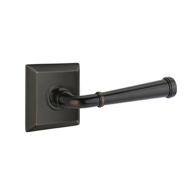 Merrimack Round Passage (Hall & Closet) Door Lever with Square Rosette