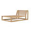 Chaise longue simple en teck 88 po Sunbrella avec coussins 88 po