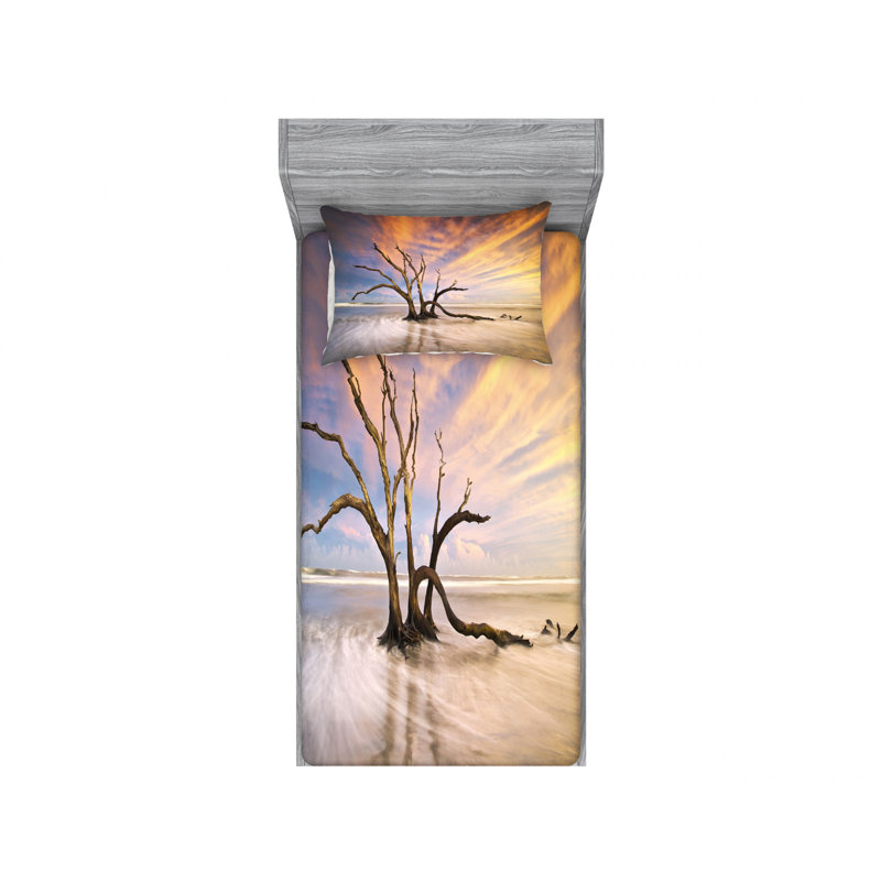 Ensemble de draps Seascape, Ensemble de draps pour lit simple TG avec 1 taie d