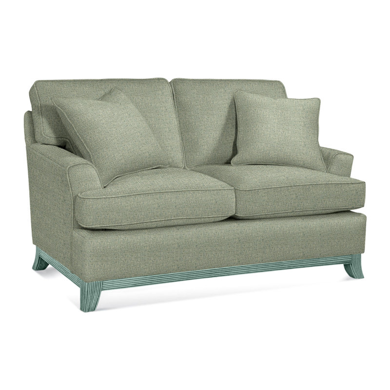Oaks Way Loveseat, Green Performance Fabric; 0851-54, Java Finish