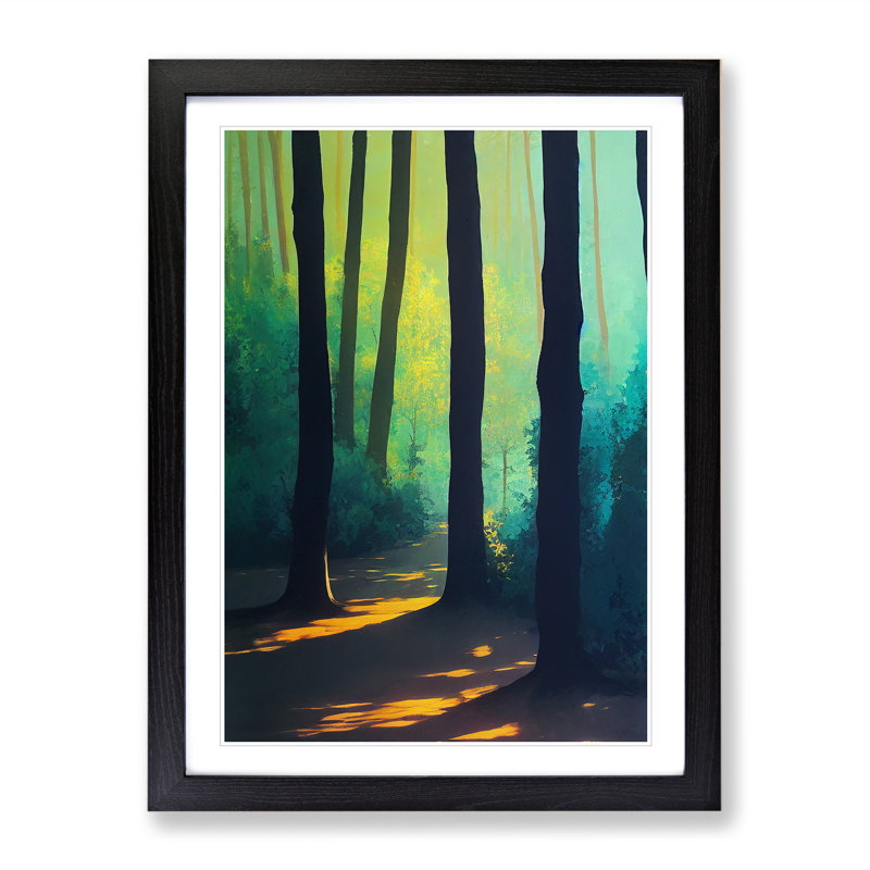 Inspiring Forest - Single Picture Frame Painting, Black, 64cm H x 46cm W x 2cm D