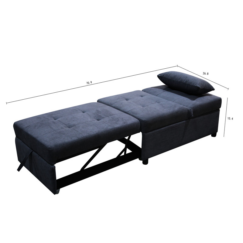 Lit pliant gris foncé - multifonctionnel pour n'importe quelle scène. Facile à utiliser et peu encombrant. Ergonomique, stable. Utilisé comme table à thé, fauteuil, lit simple. Matériaux appliqués. Capacité de poids de 264 lb