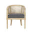 Chaise d'appoint rembourrée gris anthracite avec base et structure en bois de canne élégante-401706867