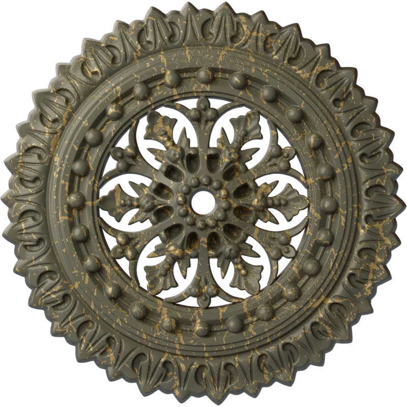 Médaillon de plafond H 18 1/2 po x l 18 1/2 po x P 1 1/2 po Sellek, Hamamélis craquelé