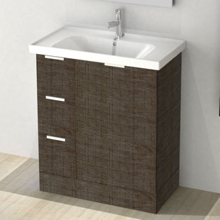Waloomi 31.5'' Single Bathroom Vanity with Ceramic Top