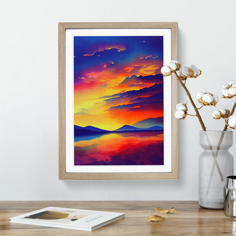Sunset Over Mountains No.7 - Wall Art, Paper, No Matte, 34cm H x 25cm W