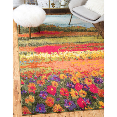 Glenarden Washable Floral Indoor Rug