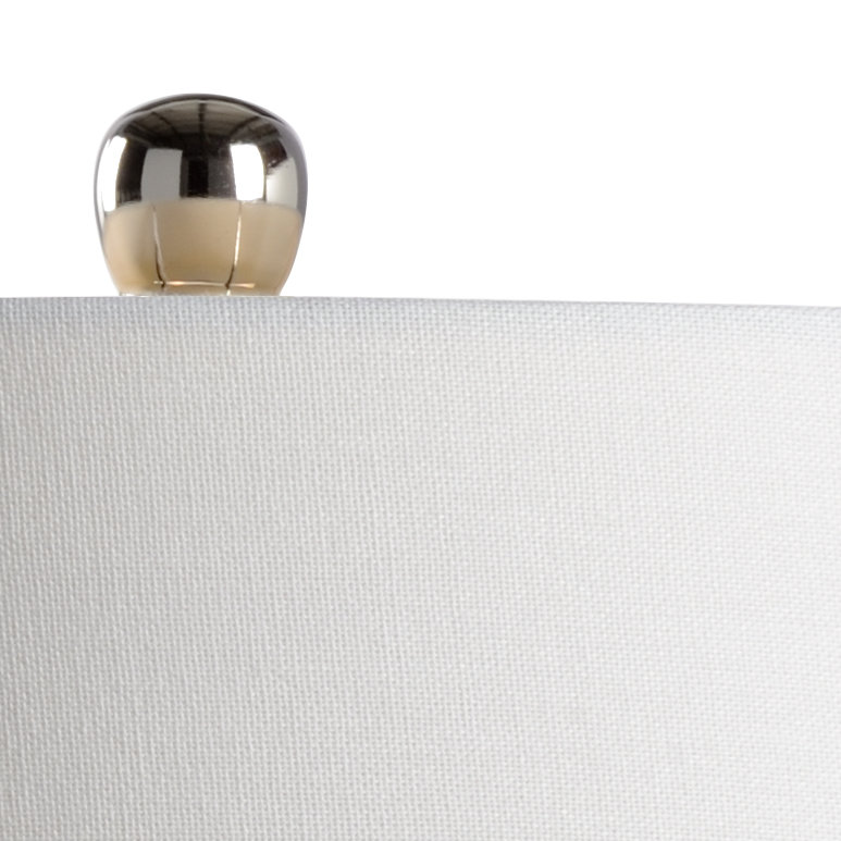 Gray Concrete Table Lamp with Off-White Linen Shade