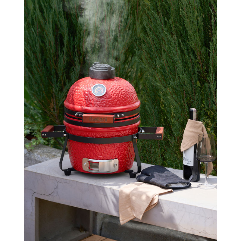 Beliani KAMADO 54cm W Kamado Charcoal Grill, Red
