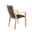 Chaises de patio d'extérieur modernes, bois d'eucalyptus et corde gris anthracite, ensemble de 2