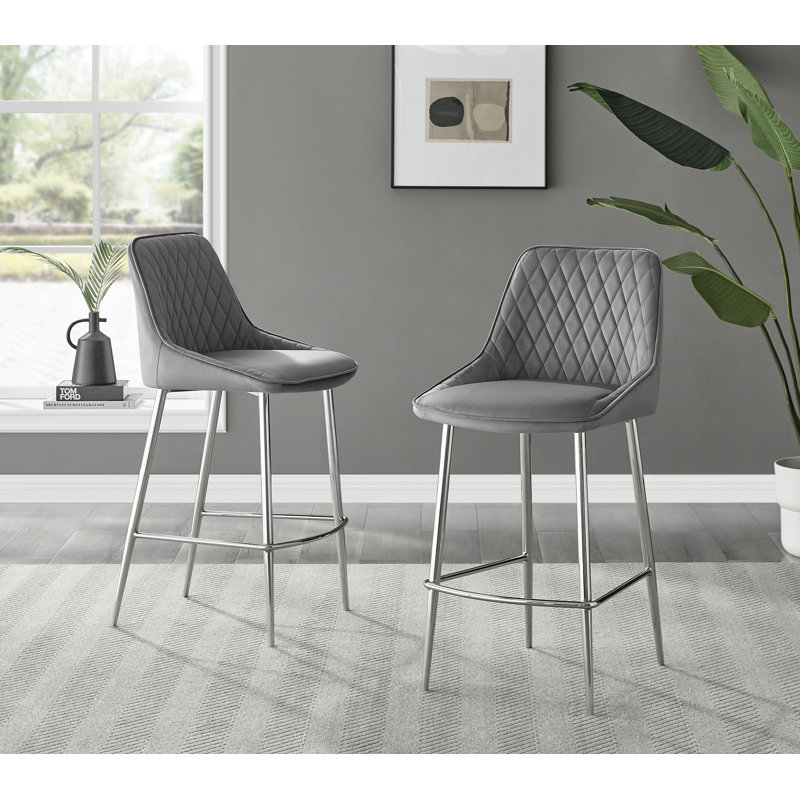 Tabouret de bar Jute Luxury, Gris