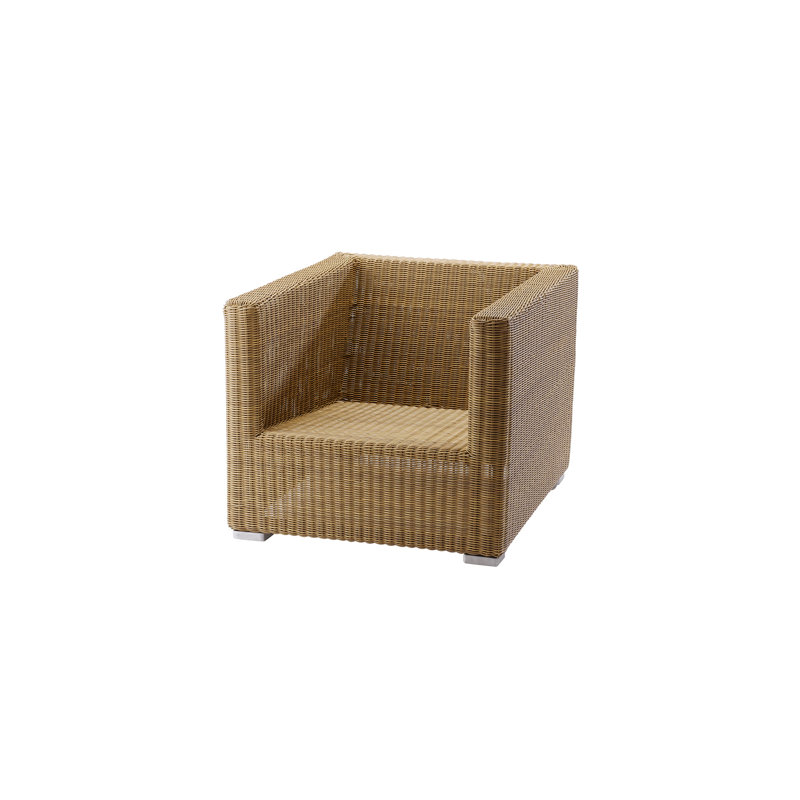 Chester Patio Chair with Cushions, Black, Natural