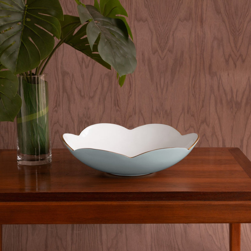 Bol Encanto Amelia, Blanc / Ardoise, 11.75"