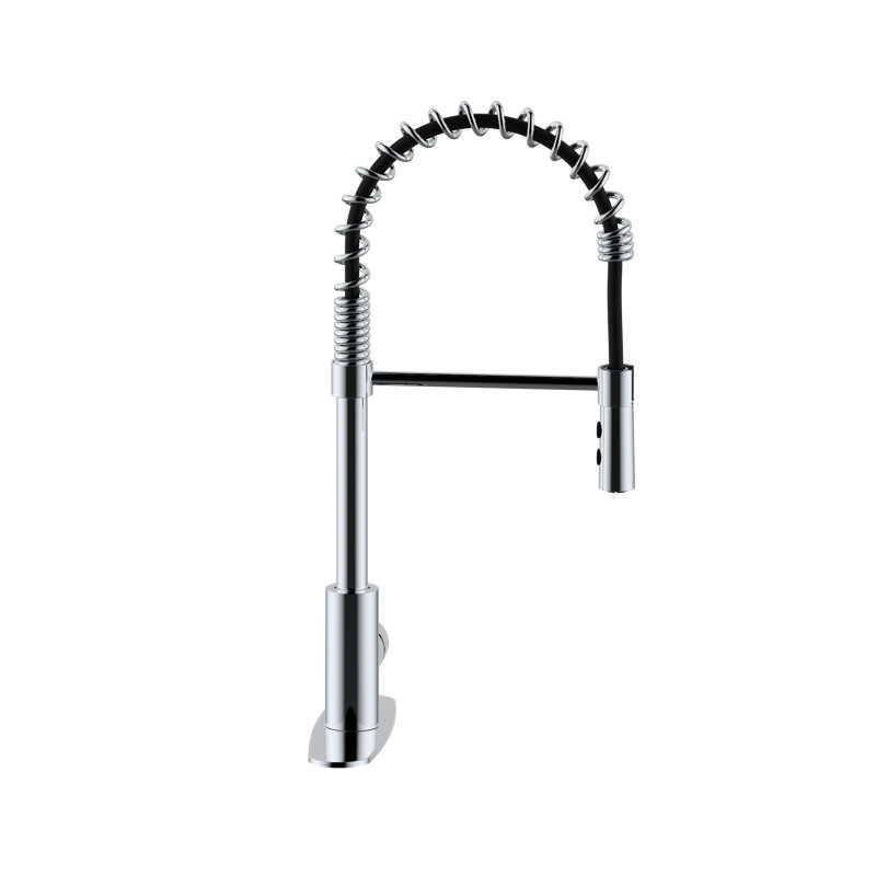 Westbrass Pull Down Spray Kitchen Faucet, Polished Chrome