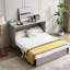 Lit pliant Space, gris, avec bac de rangement et grand adaptateur de rangement pratique, prise de matelas-1645285811
