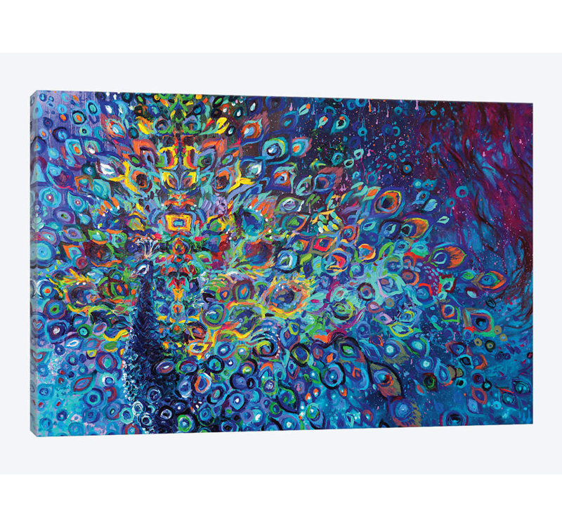 «Blue Avian» par Iris Scott - impression sur toile tendue, H 8 po x l 12 po x p 0,75 po, Toile tendue, Pas de tapis