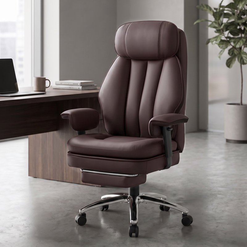 Fauteuil de direction Canobieola avec support lombaire réglable, Café brun