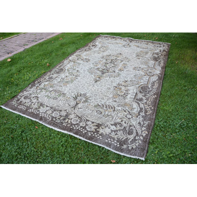 Aztec Rug, 5.9x10 ft Large Rug, Cool Rug, Turkish Rug, Brown Neutral Rug, Floor Rugs, Vintage Rugs