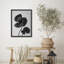 Art mural encadré monochrome fleur de coquelicot - Illustration botanique noir et blanc avec ombre, œuvre d'art moderne et élégante pour le décor d'une chambre ou d'un salon-118383281-118383277